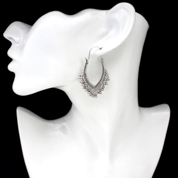 5 for $25 Silver Color Boho Statement Earrings - Picture 6 of 6